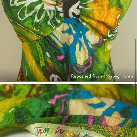 Jams world small halter top women’s tropical Hawaii shirt - Picture 3 of 9